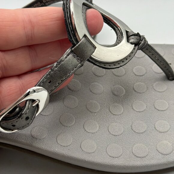 Vionic Orthaheel Yolanda Sandals Women’s 11 Gray Metallic Thong Flip Flop - Picture 10 of 10
